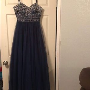 Long navy blue dress
